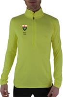 More Mile ESAA Mens Running Top Yellow Long Sleeve Half Zip Run Moisture Wicking - M Regular