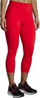 Brooks Method Womens Running Tights Red 3/4 Capri Compression Run Lightweight - L Regular
