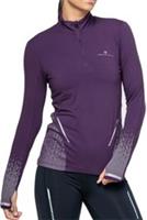 Ronhill Tech Reflect Womens Running Top Purple Long Sleeve Half Zip Base Layer - L Regular