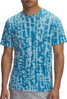 Under Armour Launch Mens Running Top Blue Printed Short Sleeve Run T-Shirt - XL Regular