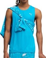 Puma Velocity Mens Running Vest Blue Run Sleeveless Crew Neck Training Tank Top - XL Regular