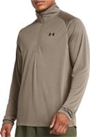 Under Armour Tech Mens Training Top Brown Long Sleeve Half Zip Running Run Gym - S Regular