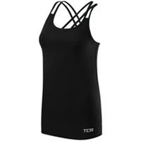 TCA Strappy Womens Running Vest Black Run Breathable Moisture Wicking Tank Top - M Regular