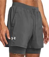 Under Armour Launch Mens Training Shorts Grey 2 In 1 Compression Gym Twin Short - M Regular
