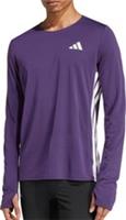 adidas Adizero Mens Running Top Purple Long Sleeve Run Reflective Jogging Jersey - M Regular