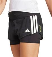 adidas Adizero Gel Pocket Womens Running Shorts Black 2 In 1 Twin Short Run