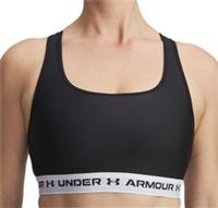 Under Armour Crossback Mid Womens Sports Bra Black Breathable Gym Workout Run