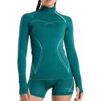 Gymshark Apex Seamless Womens Training Top Green Long Sleeve Half Zip Gym Jersey - S Regular