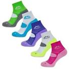 More Mile Womens London 5 Pack Cushioned Running Socks Padded Sports Ankle Sock