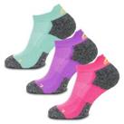 More Mile Womens Challenger Running Socks 3 Pack Pink Blue Purple - UK Shoe Size Regular