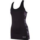 TCA Womens Camo Print Running Vest Black Soft Touch Gym Sports Training Tank Top