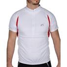 More Mile Mens Short Sleeve Half Zip Cycling Jersey - White