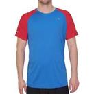 More Mile Mens Tempest Cool Performance Running Top Blue Red Short Sleeve XS-XL - M Regular