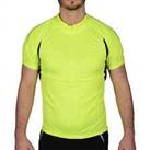 More Mile Mens Short Sleeve Half Zip Cycling Jersey - Hi Viz Yellow