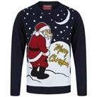 Christmas Mens Yellow Snow Jumper Fashion Long Sleeve Tops - Blue - M Regular