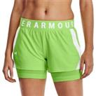 Under Armour Womens Play Up 2 In 1 Running Shorts - Green - XS Regular