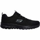 Skechers Womens Graceful WIDE FIT Training Shoes Trainers Gym Sports - Black