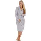 Forever Dreaming Womens Soft Fleece Dressing Gown Fashion - Grey - S Regular