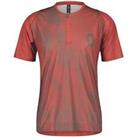 Scott Mens Trail Vertic Zip Short Sleeve Cycling Jersey Tops - Red