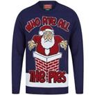 Christmas Mens Who Ate All The Pies Jumper Fashion Long Sleeve Tops - Blue - M Regular