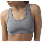 Sub Sports Womens Seamless Sports Bra Grey Soft Knit Gym Workout Crop Top - UK Size Regular