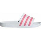 adidas Womens Adilette Aqua Sliders Flip Flops Pool Shoes - White