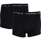 More Mile Classic (2 Pack) Mens Boxer Shorts - Black - L Regular