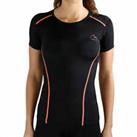 More Mile Womens Compression Short Sleeve Top Black Sports Training Base Layer