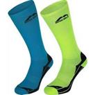 More Mile Womens 2 Pack Compression Socks Mens Cushioned Running Recovery