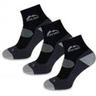 More Mile Mens London 3 Pack Running Socks Black Cushioned Padded Sports Ankle