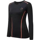 More Mile Womens Long Sleeve Compression Top Black Sports Training Baselayer