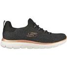 Skechers Womens Summits Dazzling Me Training Shoes Trainers Gym Sports - Black