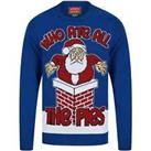Christmas Mens Who Ate All The Pies Jumper Fashion Long Sleeve Tops - Blue - L Regular