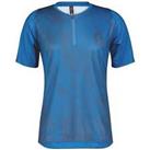 Scott Mens Trail Vertic Zip Short Sleeve Cycling Jersey Tops - Blue - XL Regular