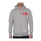 Majestic Athletic Mens Hoody Grey MLB New York Yankees Hoodie Casual Fashion - UK Size Regular