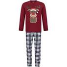 Christmas 2 Piece Rudolph Boys Pyjama Set - Red