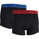 More Mile Classic (2 Pack) Mens Boxer Shorts - Black - S Regular