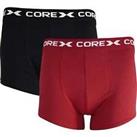 Corex Fitness Classic (2 Pack) Mens Boxer Shorts - Black - S Regular