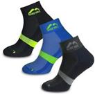 More Mile Mens Preventer 3 Pack Running Socks Double Layer Cushioned Ankle Sock - UK Shoe Size Regul