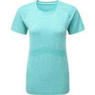 Ronhill Womens Infinity Marathon Running Top Blue Seamless Short Sleeve T-Shirt