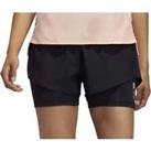 adidas Womens Adapt To Chaos 2 In 1 Running Shorts Black Exercise Training