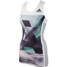 adidas Womens Adizero Running Vest White Graphic Lightweight Tank Top 6 8 12