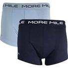 More Mile Classic (2 Pack) Mens Boxer Shorts - Navy - M Regular