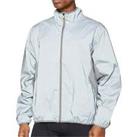 Spiro Mens Luxe Reflectex Hi-Viz Running Jacket Silver Breathable Reflective - UK Size Regular