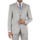 Racing Green Grey Blue Check Tailored Fit Men's Suit Jacket