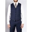 Jeff Banks Blue Tonal Check Regular Fit Luxury Men's Suit Waistcoat