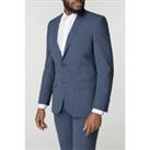 J by Jasper Conran Blue Textured Wool Blend Tailored Fit Men's Suit Jacket