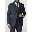 Jeff Banks Regular Fit Blue Check Travel Men's Suit Jacket