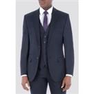 The Collection Navy Blue Birdseye Tailored Fit Men's Suit Jacket