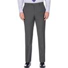 Jeff Banks Grey Textured Machine Washable Slim Wool Blend Formal Men's Suit Trousers